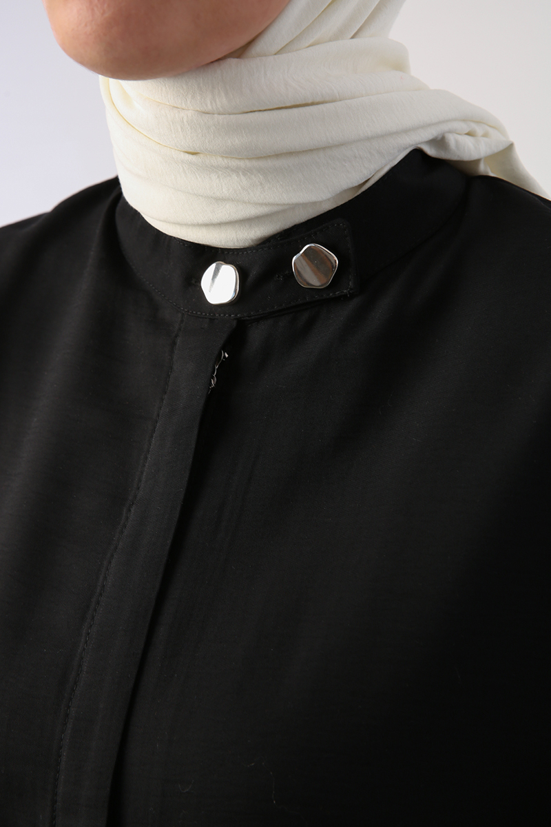 Zippered Judge Collar Abaya