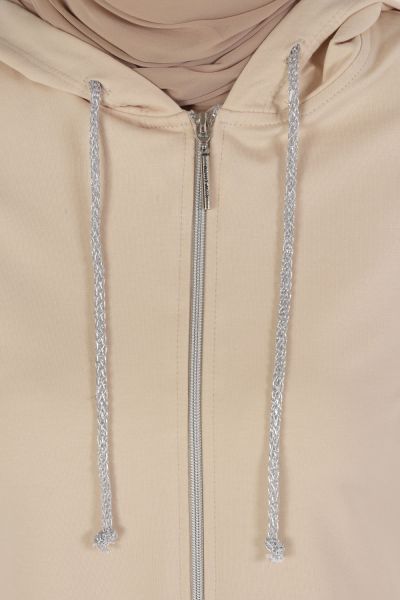 Zippered Hooded Pocket Cardigan