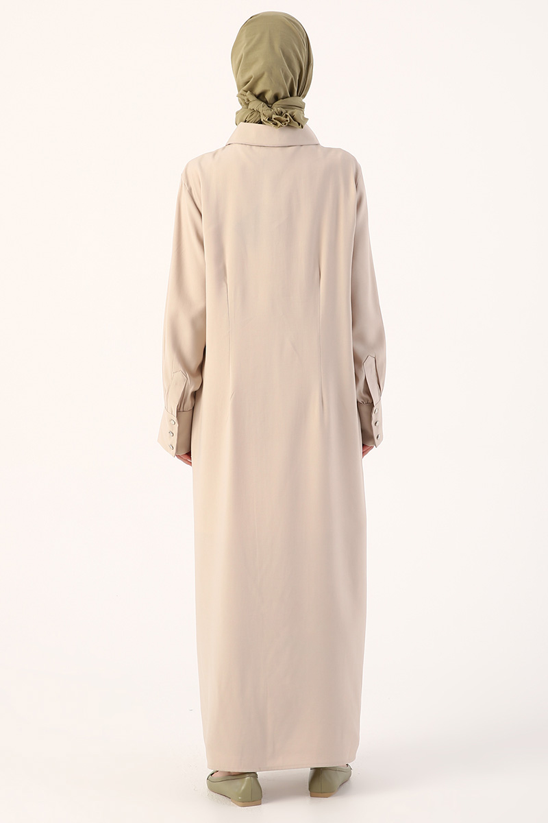 Zippered Sleeve Button Abaya