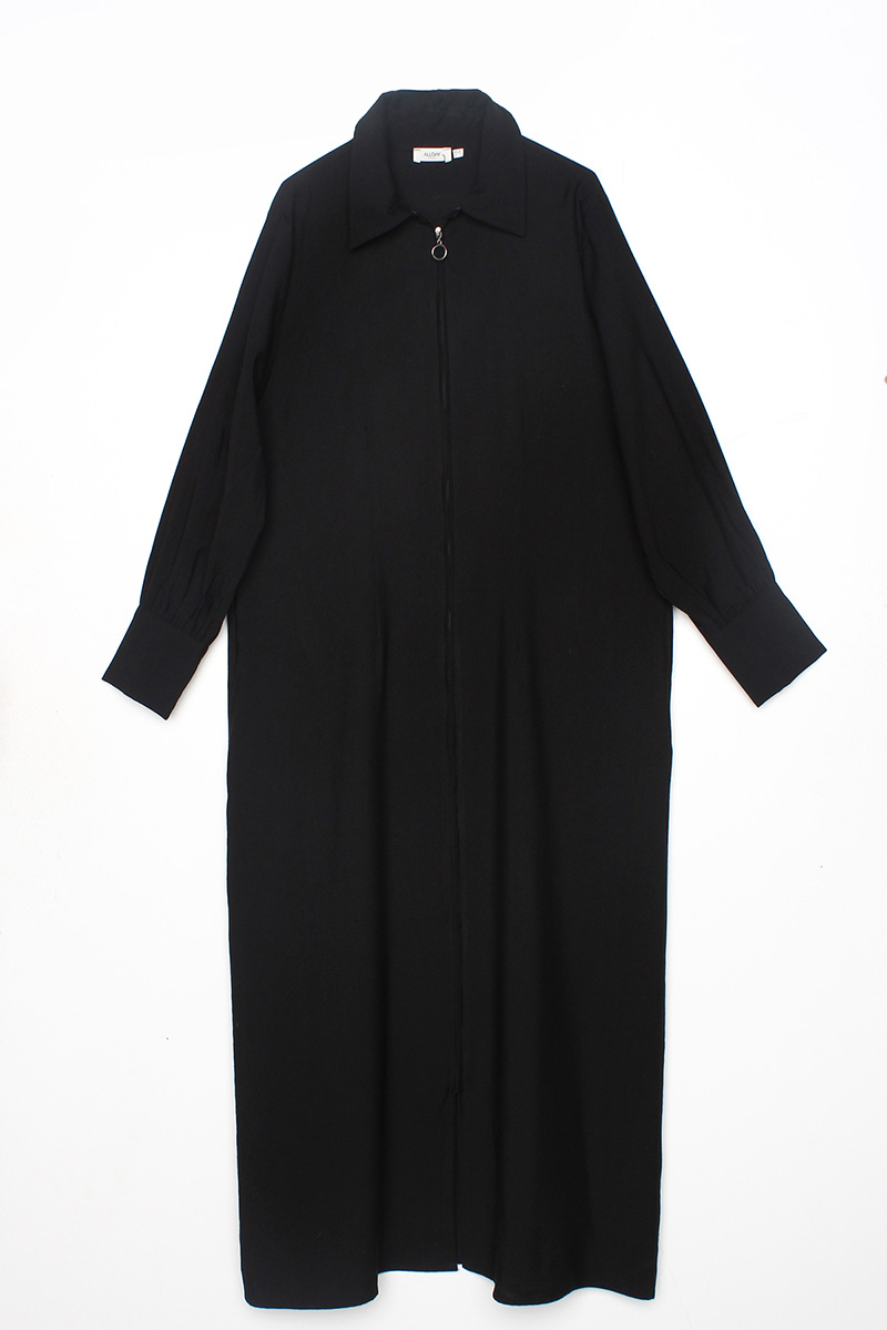 Zippered Sleeve Button Abaya