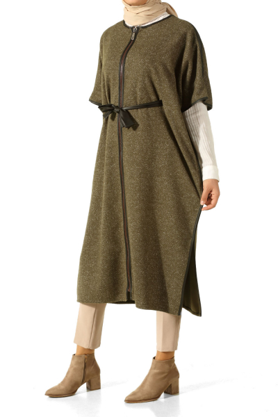 Zippered Belted Poncho