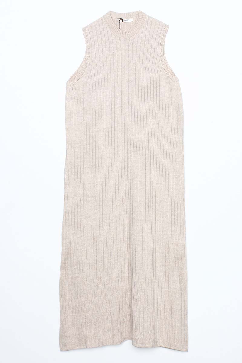 Fitted Sleeveless Sweater Dress