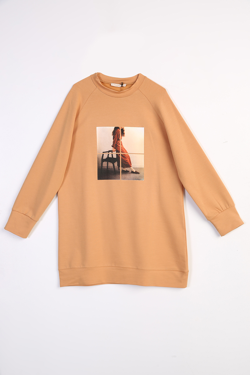 Photo Printed Sweatshirt Tunic