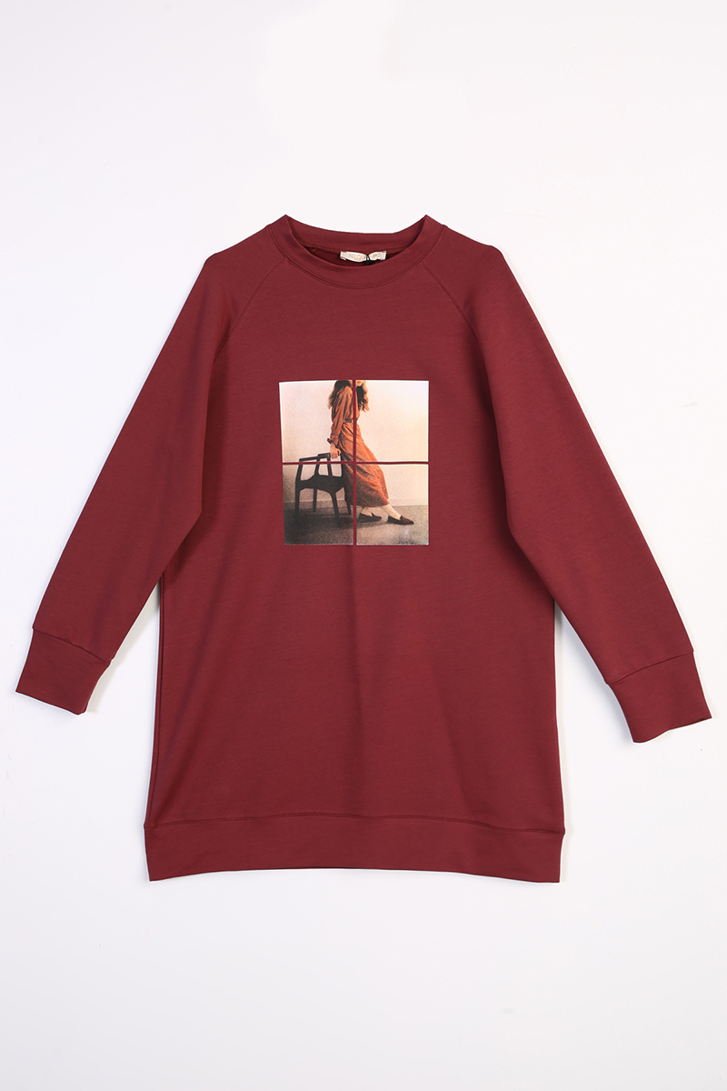 Photo Printed Sweatshirt Tunic