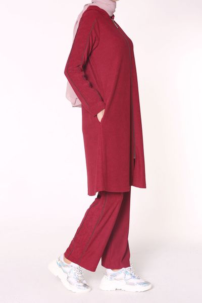 Hooded Hijab Suit With Pants