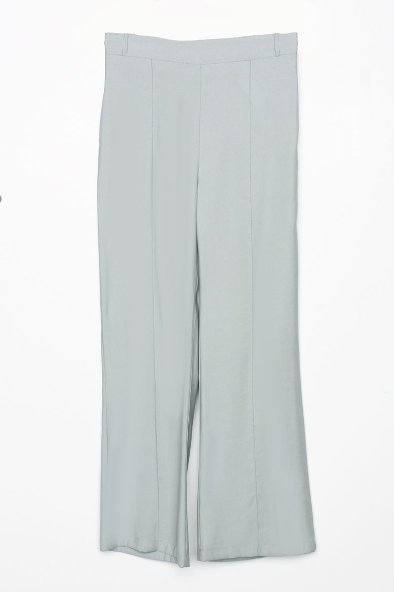 Wide Cuff Ribbed Stitched Viscose Trousers Set