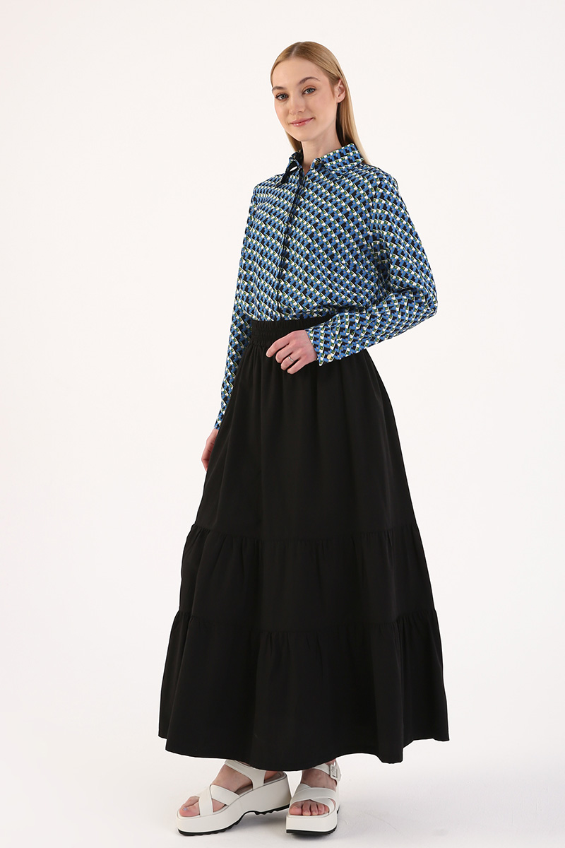Elastic Waist Long Skirt
