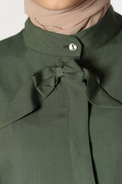 Hidden Button Long Shirt Tunic