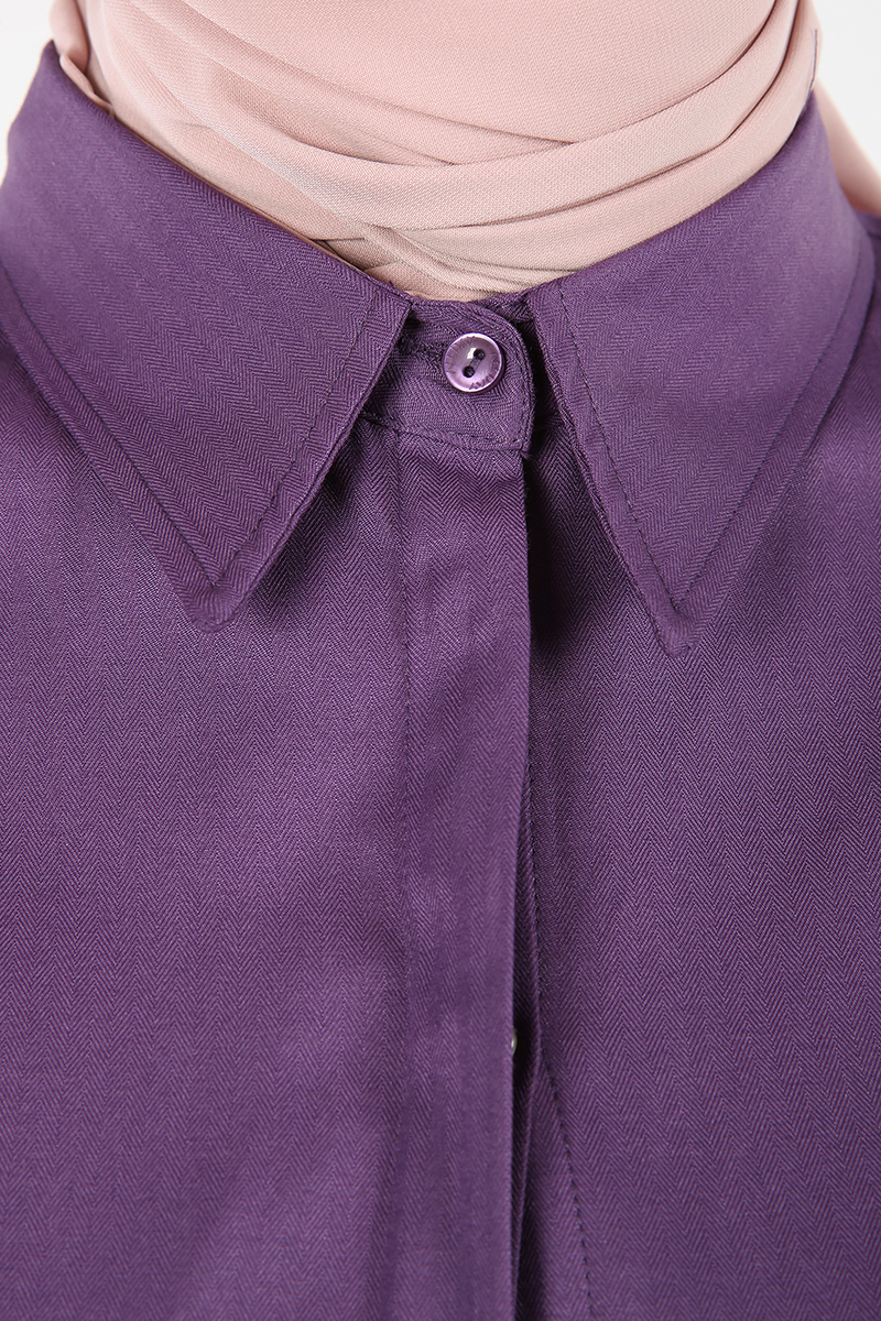 Hidden Button Basic Long Shirt