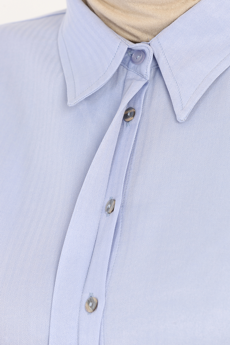 Hidden Button Basic Long Shirt