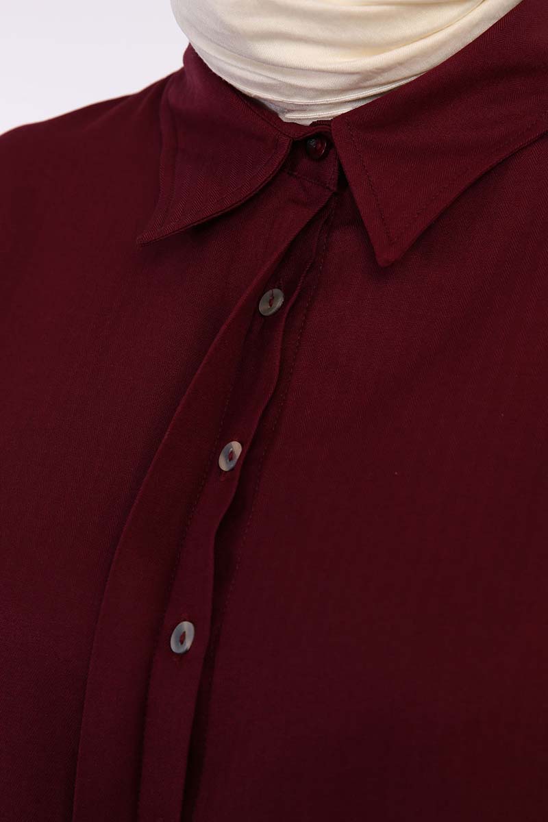 Hidden Button Long Shirt