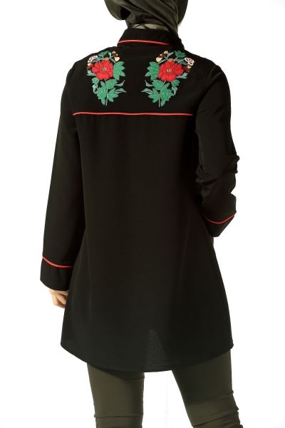 Buttoned Buttoned Embroidered Tunic