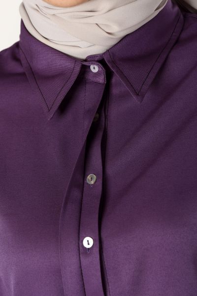 Hidden Buttoned Shirt Tunic