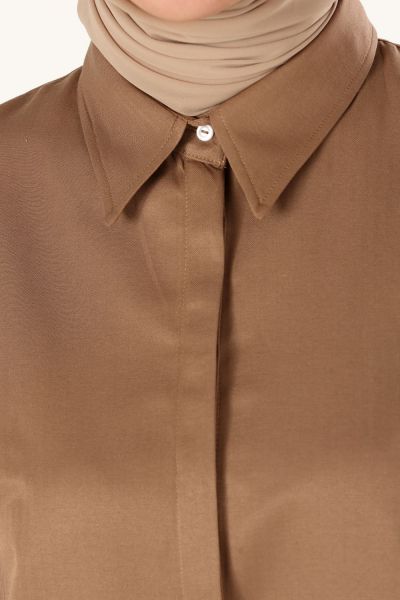 Hidden Button Shirt Tunic