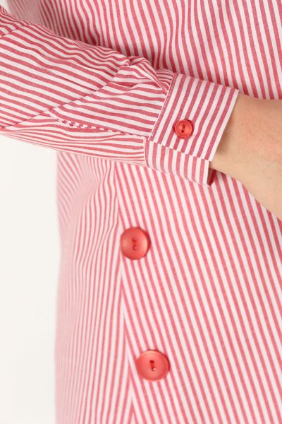 Çizgili Düğmeli Gömlek Tunik