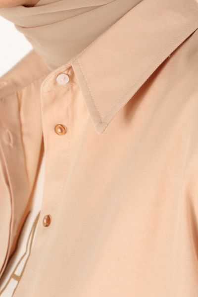 Gizli Düğmeli Uzun Gömlek Tunik