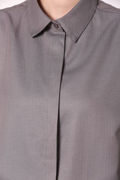Basic Long Hidden Button Shirt and Pants Set