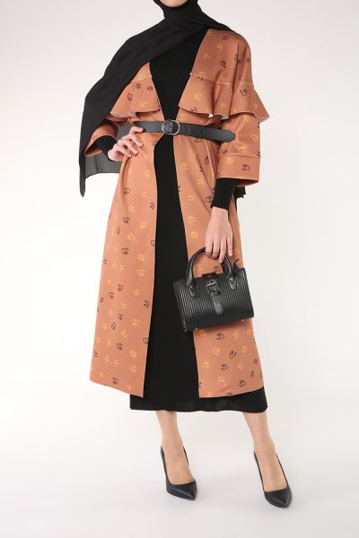 HANIEL Önü Açık Desenli Kimono
