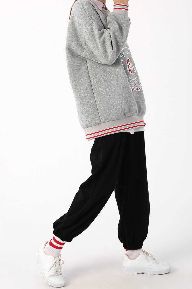 Oversize Thermal Lined Comfy Printed Sweatshirt