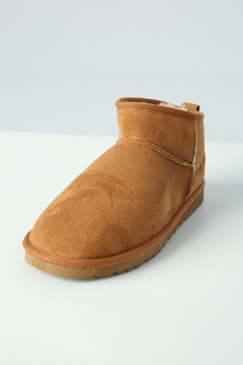 Half Suede Boots With Wool Inside