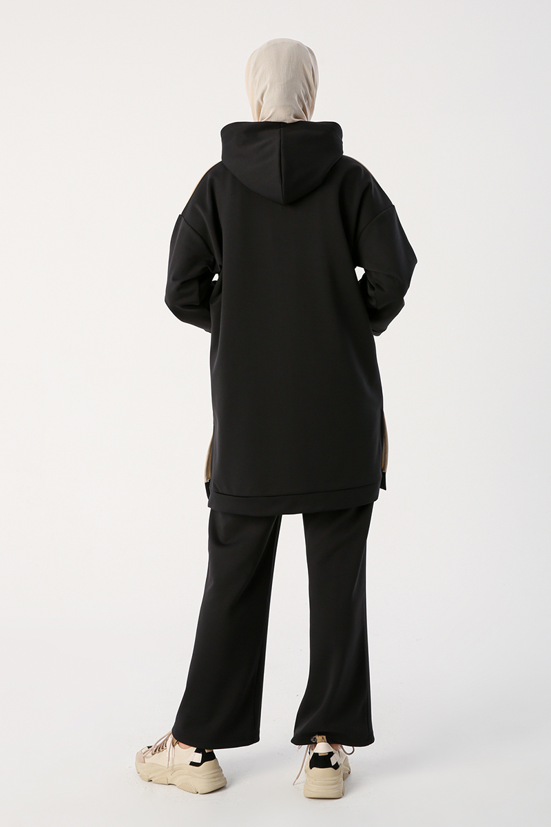 Two-Color Hooded Tracksuit Set