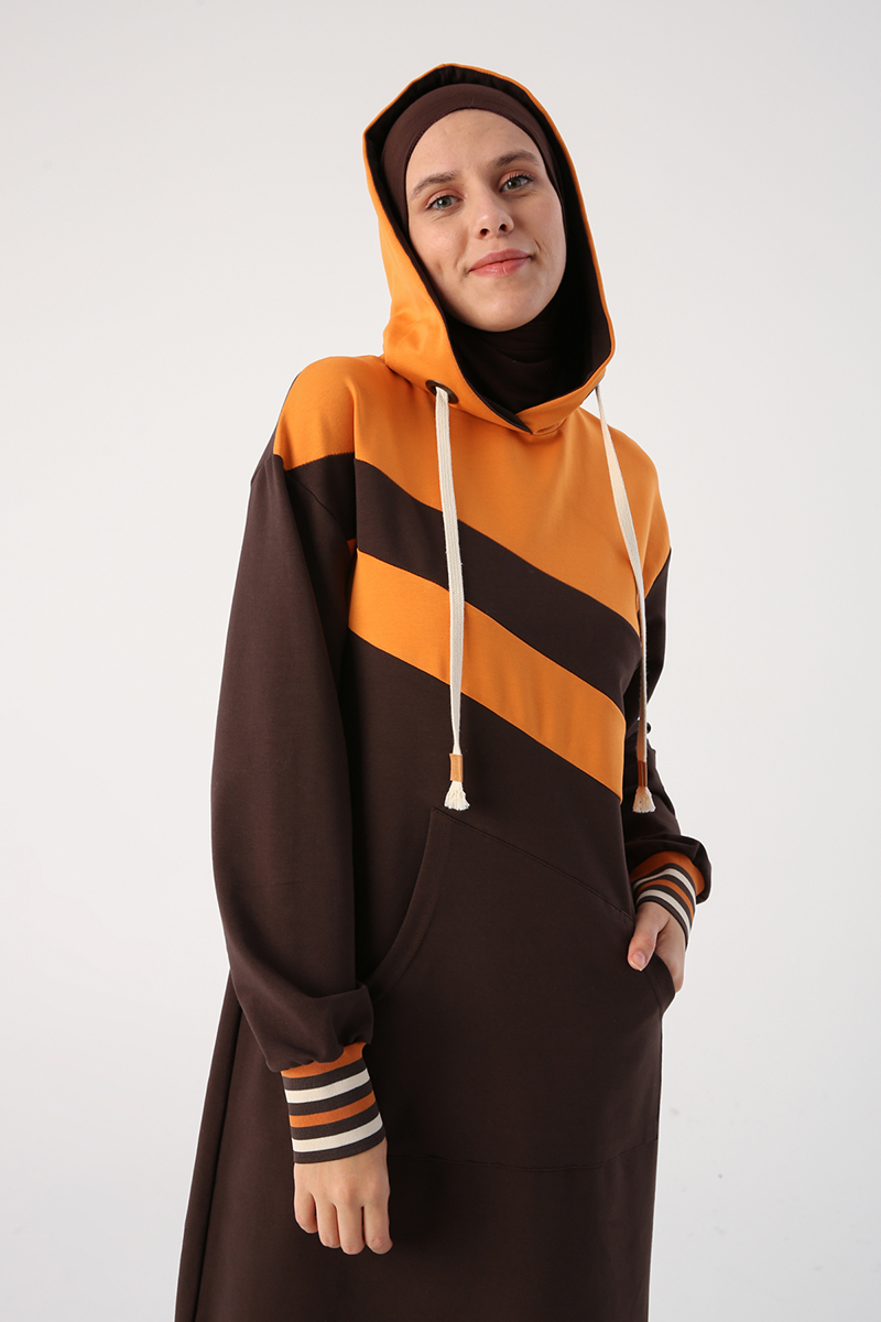 Two Color Hooded Sweat Tunic