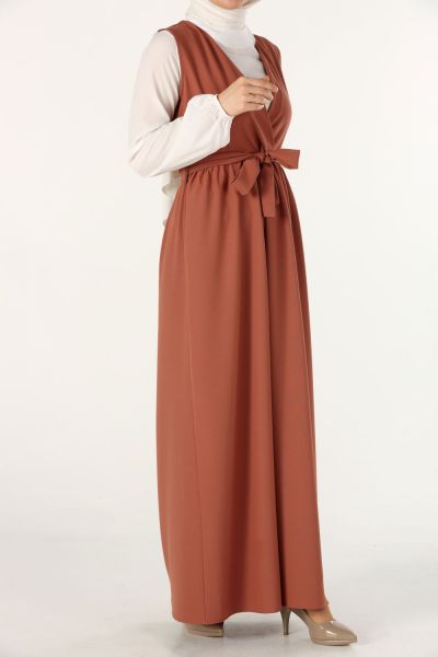 Belted Hijab Suit With Dress