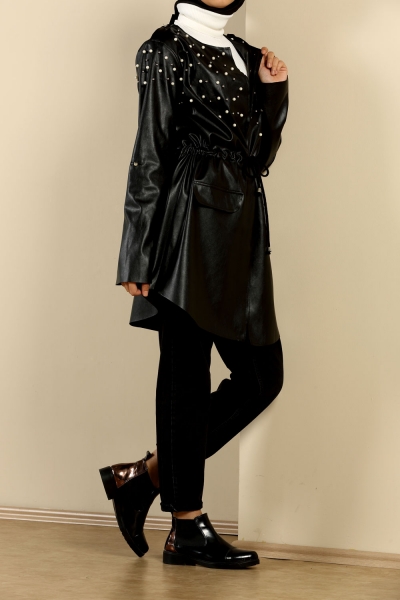 Leather Hijab Jacket