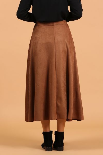 Suede Flared Skirt