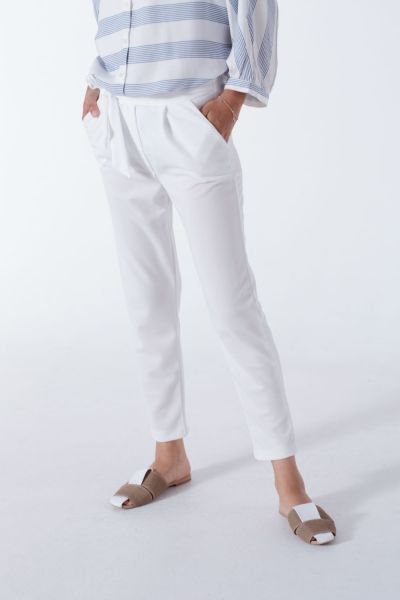 Self Belted Boot Cut Pants