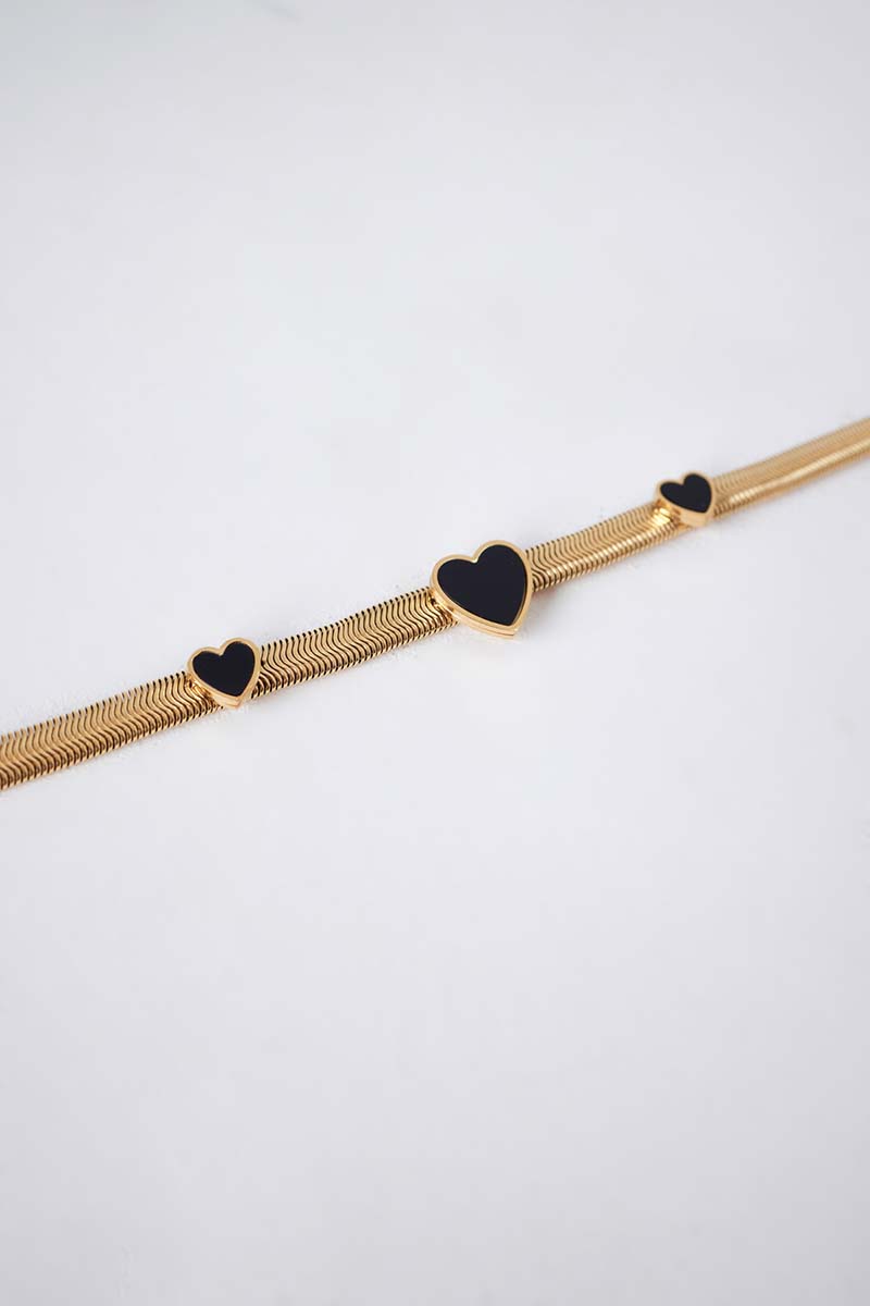 Italian Chain Steel Bracelet With Heart