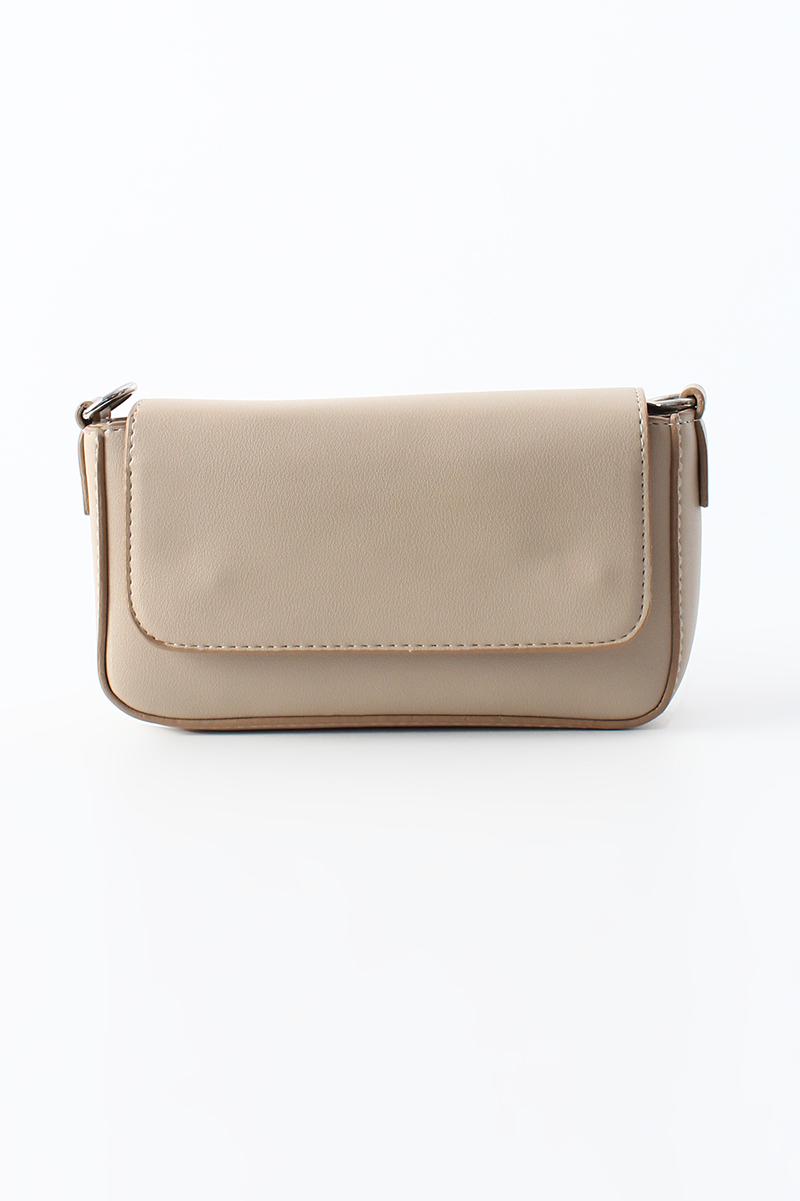 Clamshell Crossbody Faux Leather Bag