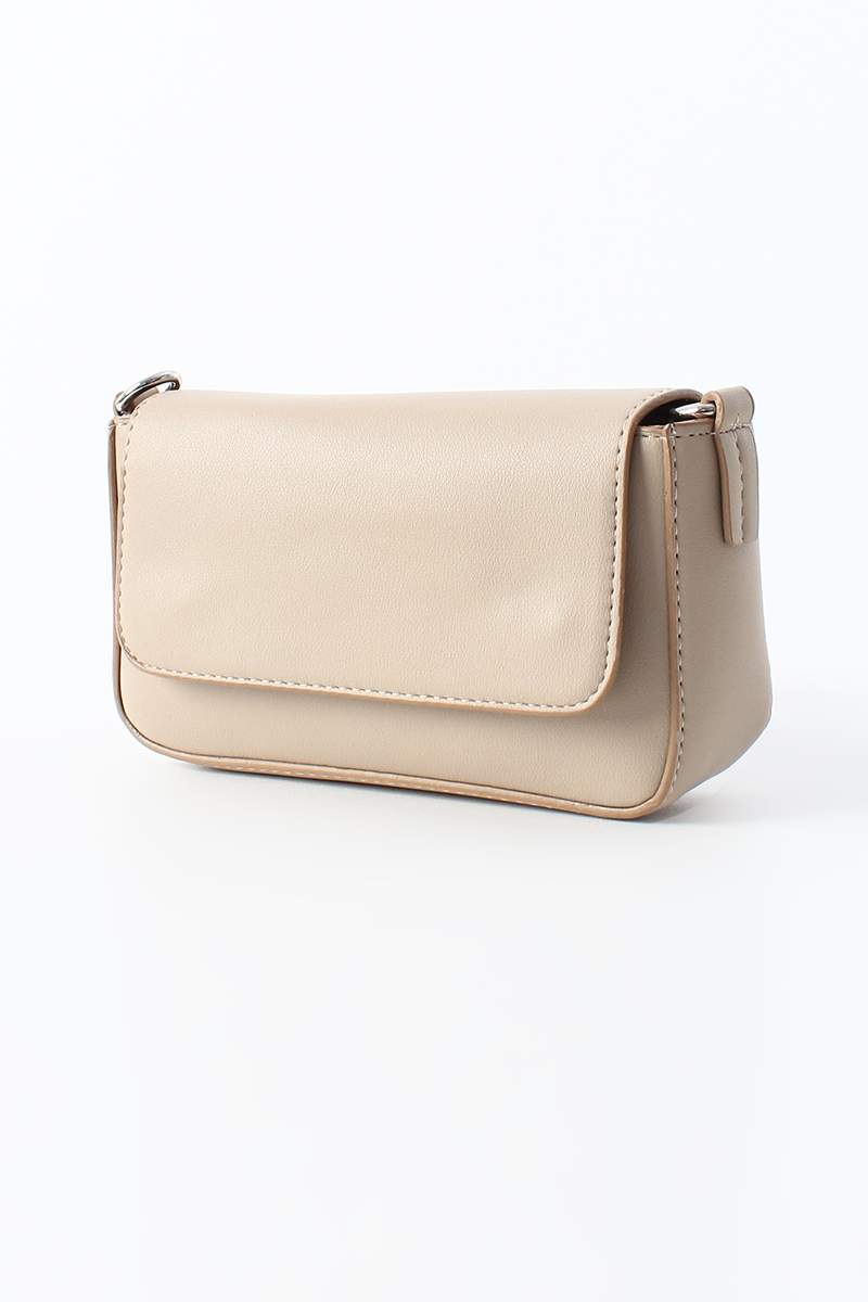 Clamshell Crossbody Faux Leather Bag
