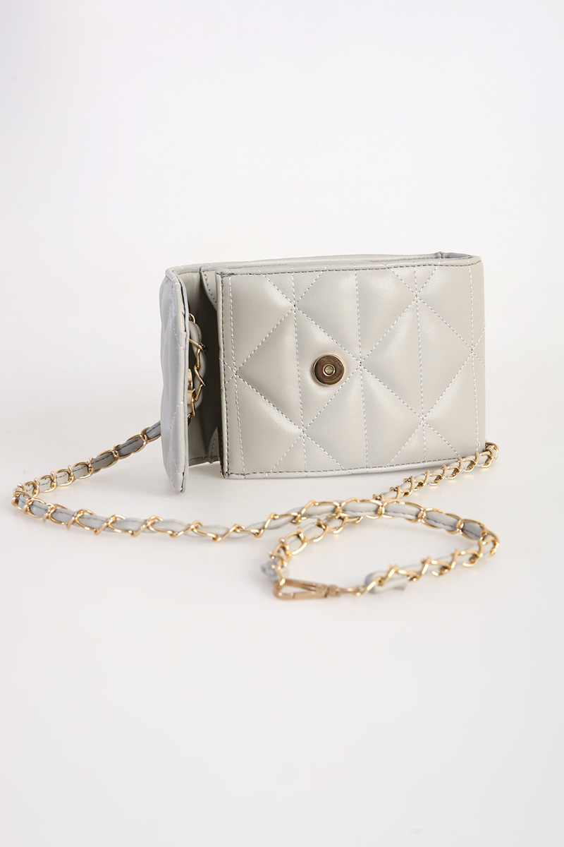 Quilted Chain Flap Shoulder Bag
