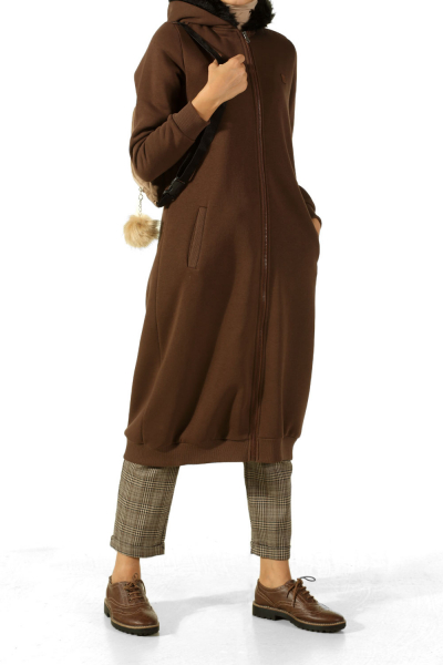 Fleece Zippered Hooded Cardigan