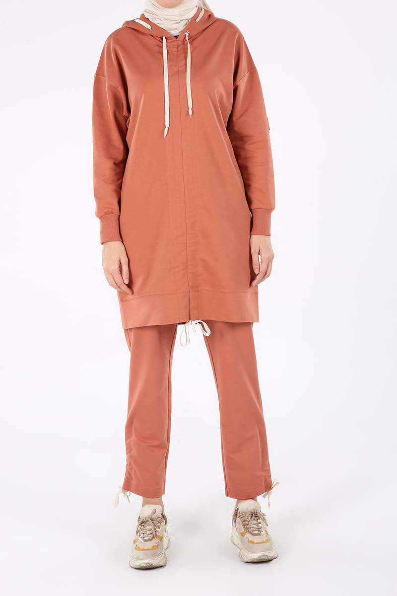 Hooded Shir Detailed Tracksuit With Pocket