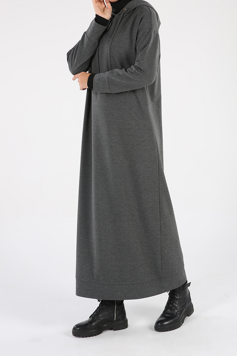 Hooded Basic Maxi Dress