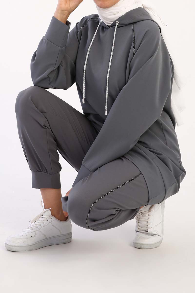 Comfy Pocket Detailed Hooded Track Suit