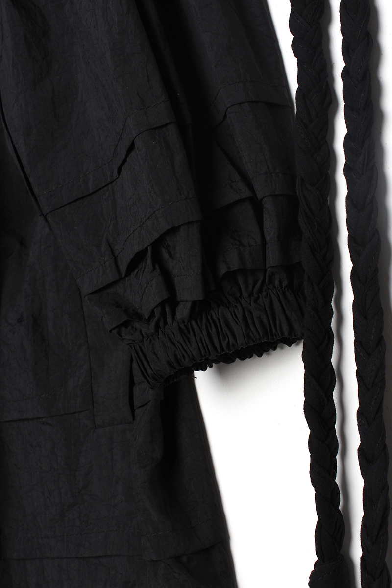 Hooded Zipper Closure Ruffle Detailed Seasonal Trench Coat
