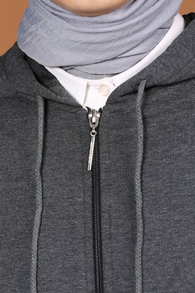 Hooded Combed Cotton Cardigan