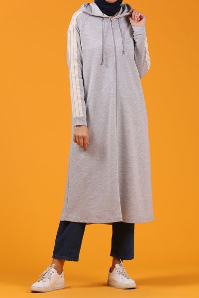 Hooded Combed Cotton Cardigan