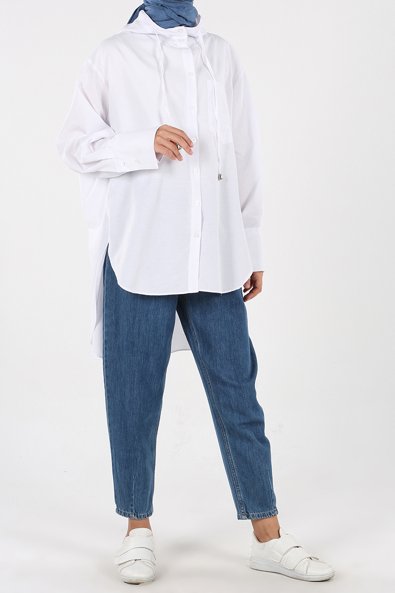Hooded Pocket Detail Salas Shirt Tunic