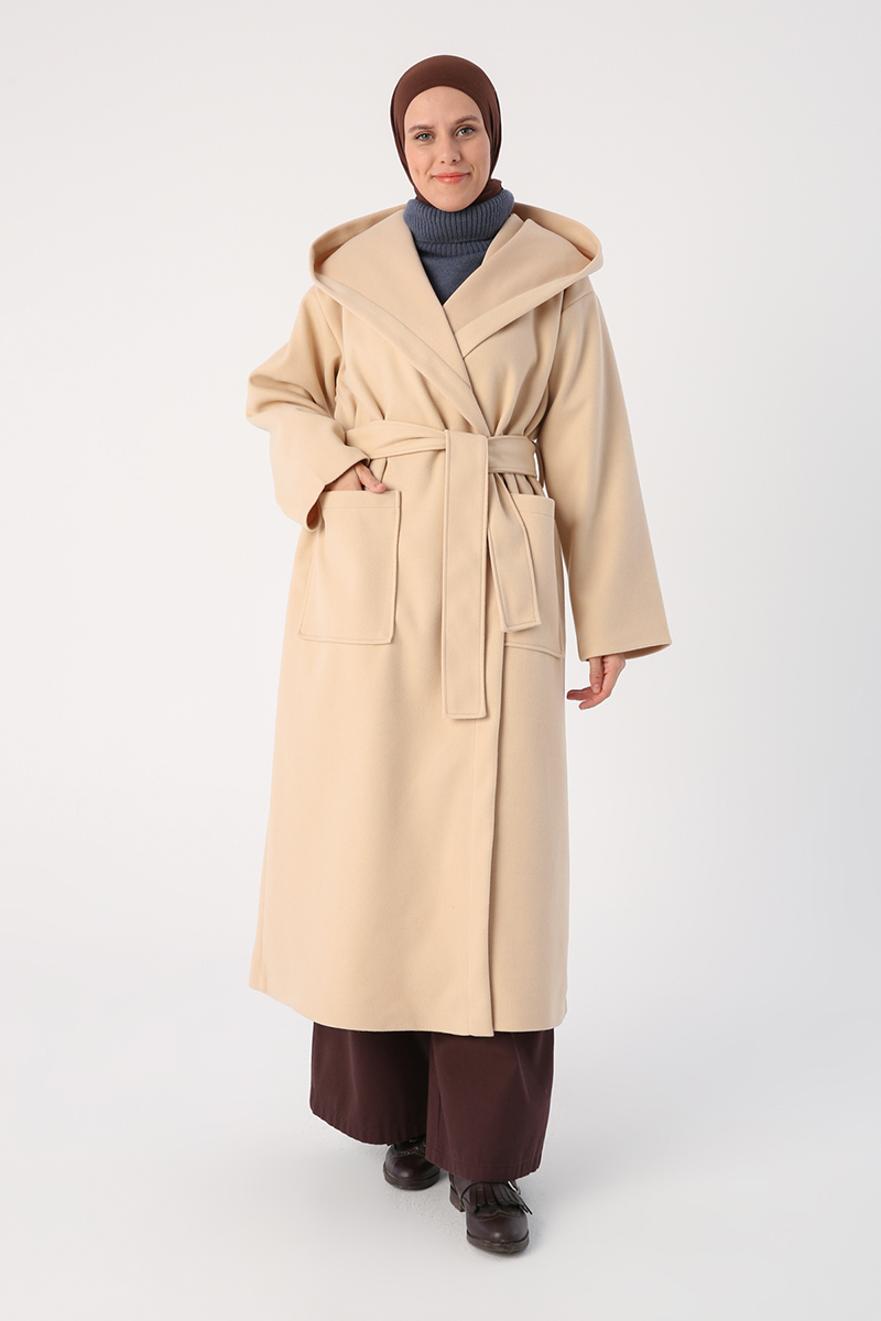Hooded Belted Cachet Coat