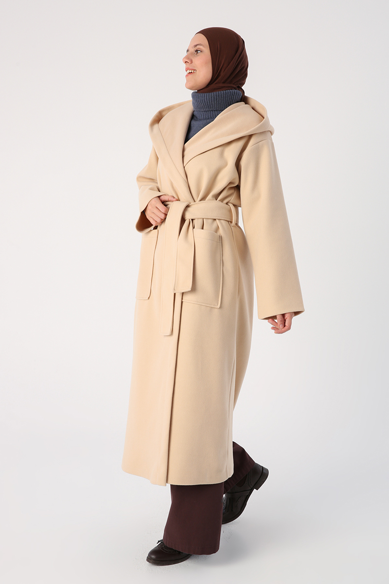 Hooded Belted Cachet Coat