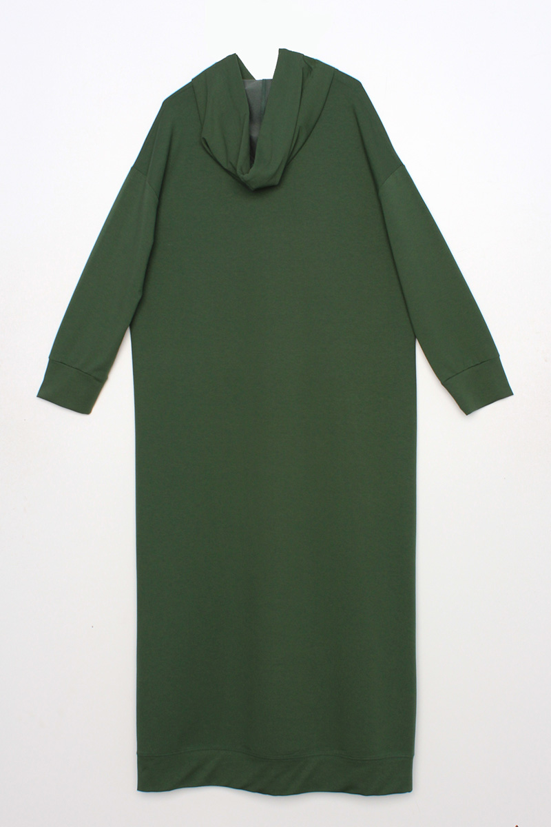 Hooded Cotton Maxi Dress