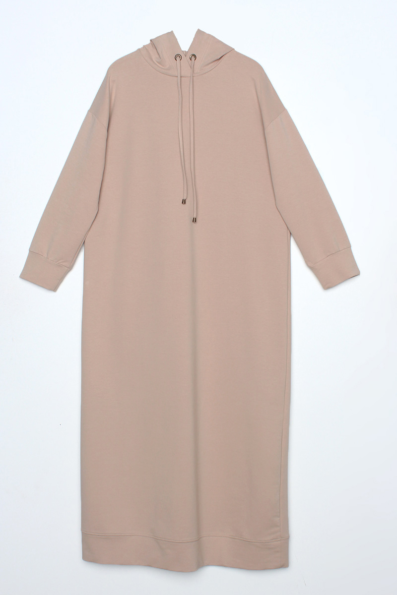 Hooded Cotton Maxi Dress