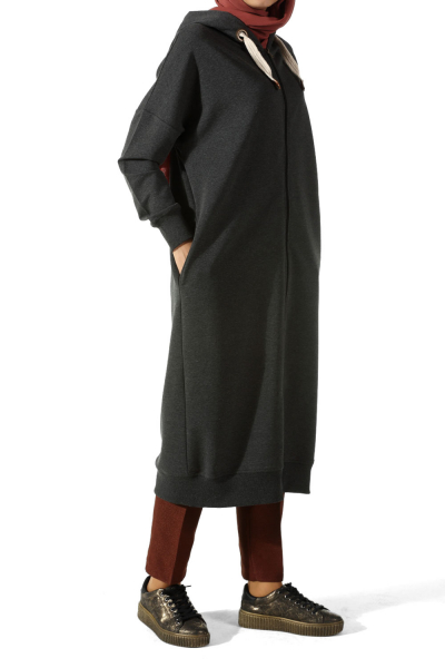 Hooded Zippered Combed Cotton Cardigan