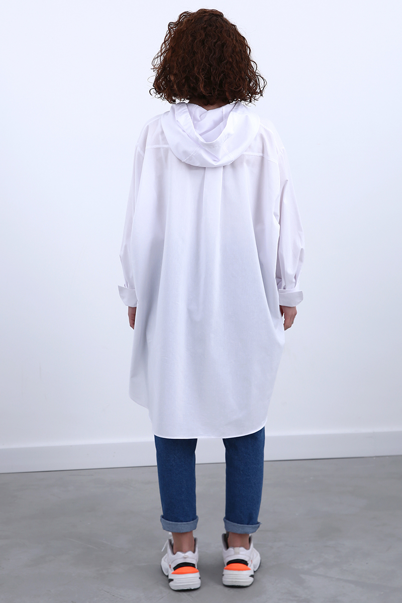 Hooded Comfy Swing Tunic With Pocket