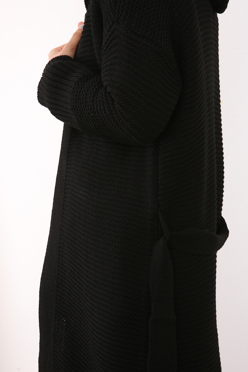 Belted Hooded Comfy Cardigan