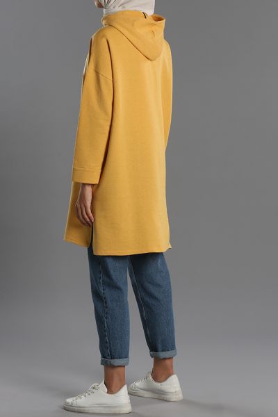 Hooded Embroidered Sweatshirt Tunic